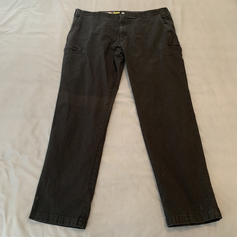 Lee Extreme Comfort Pants Mens 42x34 Black‎ Straight Fit Performance Casual